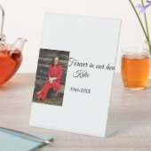 シンプル写真の追加文字メモリアル記念 台座サイン (インサイチュ)