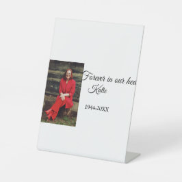 シンプル写真の追加文字メモリアル記念 台座サイン
