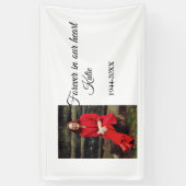 シンプル写真の追加文字メモリアル記念 横断幕 (縦)