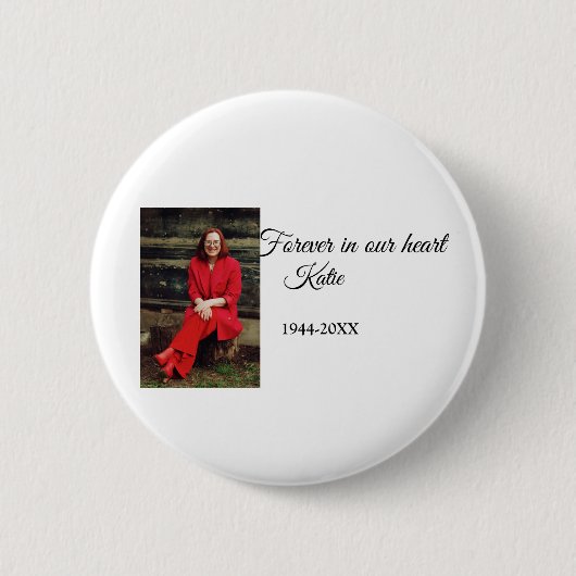 シンプル写真の追加文字メモリアル記念 缶バッジ (正面)