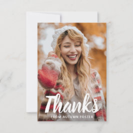 シンプル写真はっきりしたタイポグラフィモダン卒業 サンキューカード