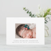 シンプル写真はっきりしたベビー誕生の発表 案内状 (スタンド正面)