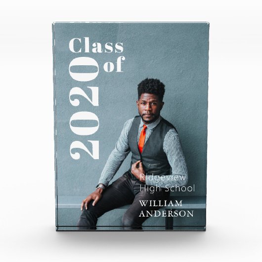 シンプル写真はっきりした卒業写真ブロック フォトブロック (正面)