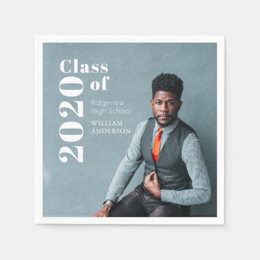 シンプル写真はっきりした卒業紙 スタンダードカクテルナプキン (正面)