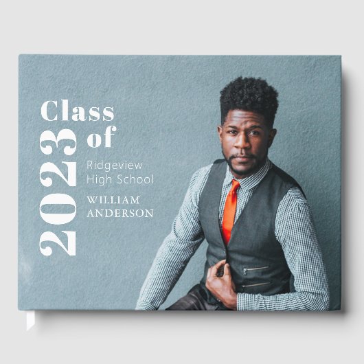 シンプル写真はっきりした卒業 ゲストブック (正面)