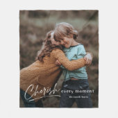 シンプル写真を常に大切にするスクリプト フリースブランケット (正面)