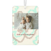 シンプル写真を追加ミニマル文字青グリッターTh カーエアーフレッシュナー (裏面)