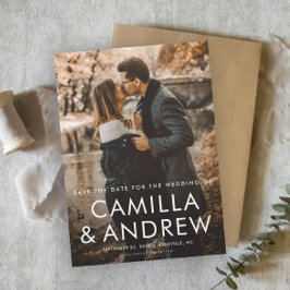 シンプル写真ウェディング日付磁石を保存