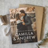 シンプル写真ウェディング日付磁石を保存