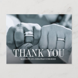 シンプル写真エレガントおよ結婚り感謝はがき ポストカード