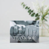 シンプル写真エレガントおよ結婚り感謝はがき ポストカード (スタンド正面)