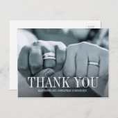 シンプル写真エレガントおよ結婚り感謝はがき ポストカード (正面/裏面)