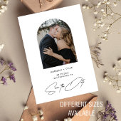 シンプル写真エレガントのスクリプト結婚式の日付を保存 ノートカード