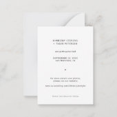 シンプル写真エレガントのスクリプト結婚式の日付を保存 ノートカード (裏面)
