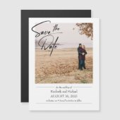 シンプル写真エレガントの日付を保存 マグネット招待状 (正面/裏面)