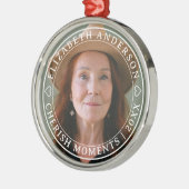 シンプル写真エレガントの白いクラシックスクリプトリタイア メタルオーナメント (左)