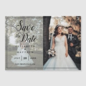 シンプル写真エレガントコラージュ結婚式の日付の保存 マグネット招待状 (正面)