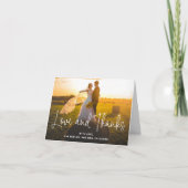 シンプル写真エレガントタイポグラフィモダン結婚s サンキューカード (正面)
