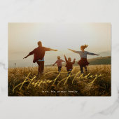 シンプル写真エレガントタイポグラフィ金ゴールド最高 箔シーズンカード (正面)