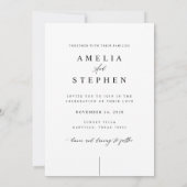 シンプル写真エレガントビーチ結婚式 招待状 (裏面)