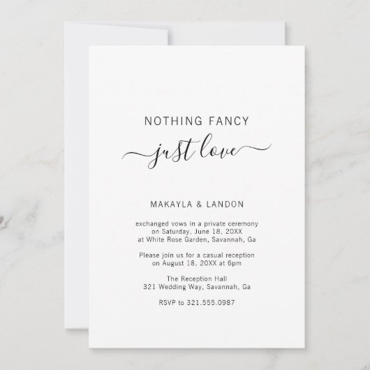 シンプル写真エレガントモダン結婚式 招待状 (正面)