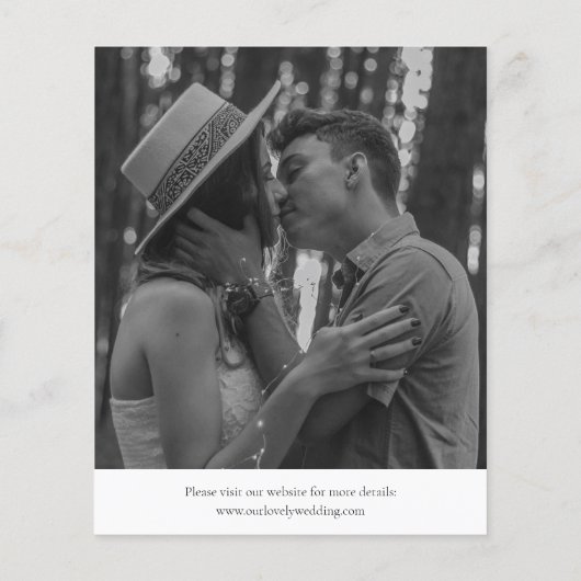 シンプル写真エレガント予算の結婚式の日付の保存 (裏面)