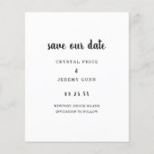 シンプル写真エレガント予算の結婚式の日付の保存 (裏面)