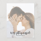 シンプル写真エレガント予算の結婚式の日付の保存 (裏面)