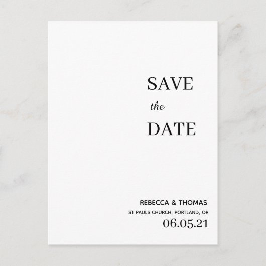 シンプル写真エレガント以外の保存日 ポストカード (正面)