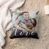 シンプル写真エレガント手書きスクリプトラブ クッション (ブランケット)