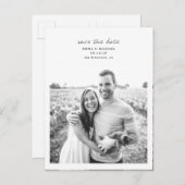 シンプル写真エレガント日付の保存 案内ポストカード (正面/裏面)