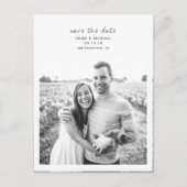 シンプル写真エレガント日付の保存 案内ポストカード (正面)