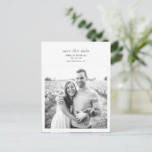 シンプル写真エレガント日付の保存 案内ポストカード (スタンド正面)