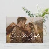 シンプル写真エレガント日付テンプレートの保存 セーブザデート (スタンド正面)