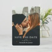 シンプル写真エレガント日付テンプレートの保存 招待状 (スタンド正面)