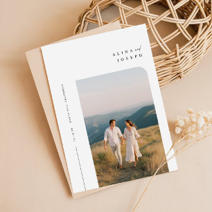 シンプル写真エレガント結婚式の招待 招待状