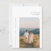 シンプル写真エレガント結婚式の招待 招待状 (正面)