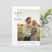 シンプル写真エレガント結婚式の日付の保存招待状 招待状 (スタンド正面)