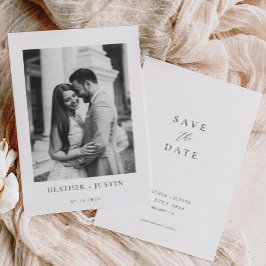 シンプル写真エレガント結婚式の日付の保存 セーブザデート