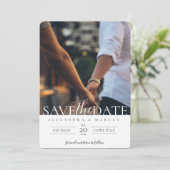 シンプル写真エレガント結婚式の日付の保存 招待状 (スタンド正面)