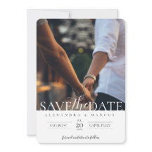 シンプル写真エレガント結婚式の日付の保存