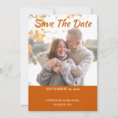 シンプル写真エレガント結婚式の日付カードを保存 セーブザデート (正面)