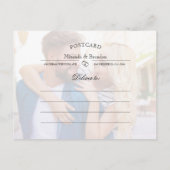 シンプル写真エレガント結婚式の日付カードを保存 案内ポストカード (裏面)