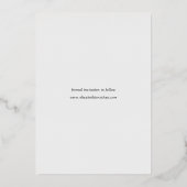 シンプル写真エレガント結婚式の日付金ゴールドの保存 箔招待状 (裏面)