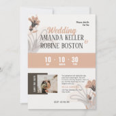 シンプル写真エレガント結婚式招待状 招待状 (正面)