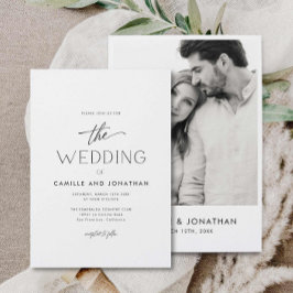 シンプル写真エレガント結婚式招待状 招待状