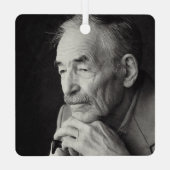 シンプル写真エレガント記念 メタルオーナメント (裏面)