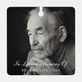 シンプル写真エレガント記念 メタルオーナメント (正面)