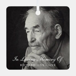 シンプル写真エレガント記念 メタルオーナメント