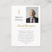 シンプル写真オーソドックス葬儀祈りの言葉カード プレイスカード (裏面)